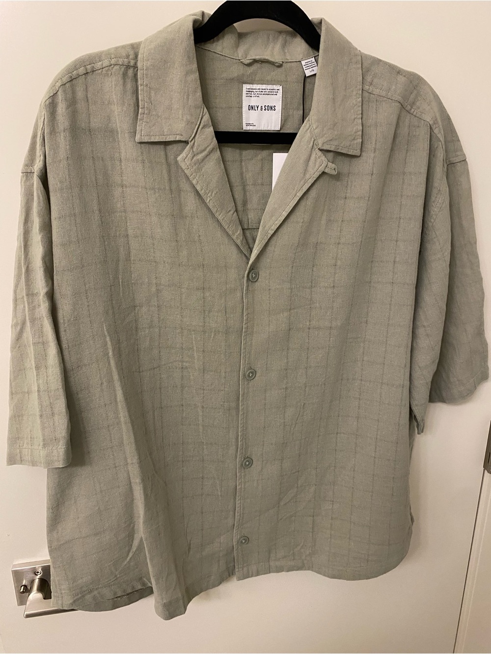 ONLY & SONS Light Sage Green Button-Up Shirt
